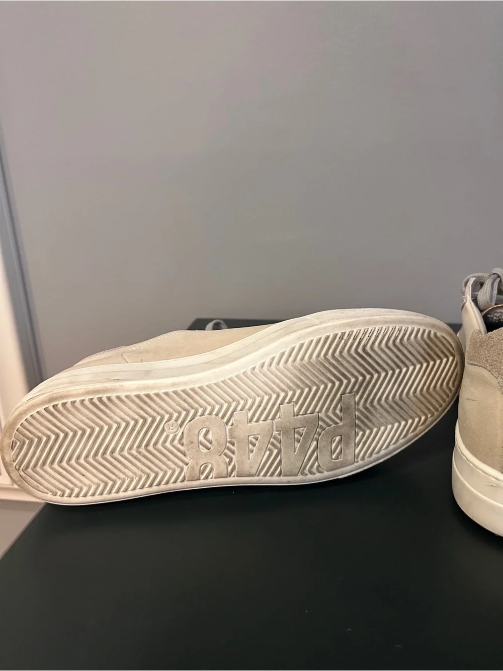 P448 Suede Low-Top Sneakers in Beige Gray